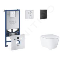 Grohe Rapid SLX Set předstěnové instalace, klozetu, sedátka SoftClose a tlačítka Even, phantom black
