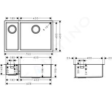 Hansgrohe Dřezy Podstavný dřez S719-U655 (1)