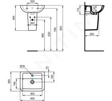 Ideal Standard Eurovit Umývátko 45x36x17 cm (1)