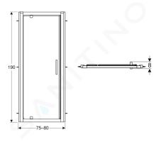 Geberit GEO Sprchové dveře 80x190 cm (1)
