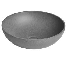 TURF betonové umyvadlo včetně výpusti, průměr 44 cm, černý granit
