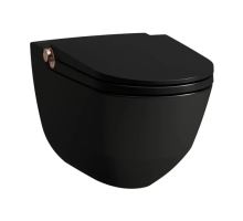 Laufen Cleanet Riva Elektronický bidet s keramikou, závěsný, Rimless, SoftClose, matná černá/leštěné růžové zlato Laufen Cleanet Riva Elektronický bidet s keramikou, závěsný, Rimless, SoftClose, matná černá/leštěné růžové zlato