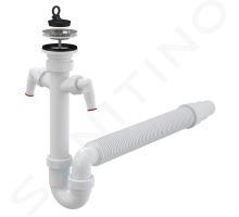 Alca Sifony Dřezový sifon, průměr 70 mm, s 2 přípojkami, s flexi hadicí, plast Alca Sifony Dřezový sifon, průměr 70 mm, s 2 přípojkami, s flexi hadicí, plast