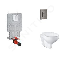 Grohe Uniset Set předstěnové instalace, klozetu, sedátka SoftClose a tlačítka Skate Cosmopolitan, kartáčovaný Hard Graphite Grohe Uniset Set předstěnové instalace, klozetu, sedátka SoftClose a tlačítka Skate Cosmopolitan, kartáčovaný Hard Graphite