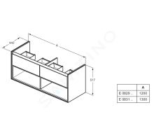 Ideal Standard Connect Air Skříňka pod dvojumyvadlo 120 cm (1)