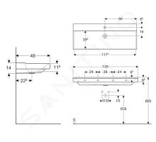 Geberit Xeno 2 Umyvadlo 120x48 cm (1)