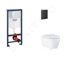 Grohe Rapid SL Set předstěnové instalace, klozetu, sedátka SoftClose a tlačítka Even, phantom black