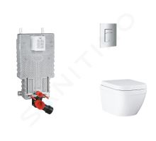 Grohe Uniset Set předstěnové instalace, klozetu, sedátka SoftClose a tlačítka Skate Cosmopolitan, Triple Vortex, matný chrom