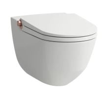 Laufen Cleanet Riva Elektronický bidet s keramikou, závěsný, Rimless, SoftClose, LCC, bílá/leštěné růžové zlato Laufen Cleanet Riva Elektronický bidet s keramikou, závěsný, Rimless, SoftClose, LCC, bílá/leštěné růžové zlato