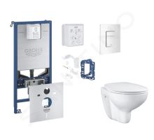 Grohe Rapid SLX Set předstěnové instalace, klozetu, sedátka SoftClose, tlačítka Skate Cosmopolitan a sady pro vhazování tablet, alpská bílá Grohe Rapid SLX Set předstěnové instalace, klozetu, sedátka SoftClose, tlačítka Skate Cosmopolitan a sady pro vhazování tablet, alpská bílá