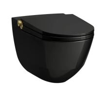 Laufen Cleanet Riva Elektronický bidet s keramikou, závěsný, Rimless, SoftClose, lesklá černá/matné zlato Laufen Cleanet Riva Elektronický bidet s keramikou, závěsný, Rimless, SoftClose, lesklá černá/matné zlato