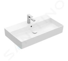 Villeroy & Boch Memento 2.0 Umyvadlo 80x47 cm, s přepadem, otvor pro baterii, CeramicPlus, alpská bílá Villeroy & Boch Memento 2.0 Umyvadlo 80x47 cm, s přepadem, otvor pro baterii, CeramicPlus, alpská bílá