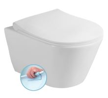 AVVA SHORT závěsná WC mísa, Rimless, 35,5x49cm, bílá