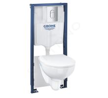 Grohe Solido Set předstěnové instalace, klozetu Euro Ceramic a sedátka softclose, tlačítko Arena Cosmopolitan, chrom