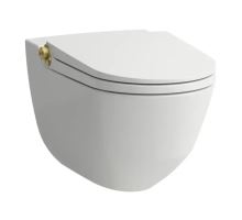 Laufen Cleanet Riva Elektronický bidet s keramikou, závěsný, Rimless, SoftClose, matná bílá/matné zlato Laufen Cleanet Riva Elektronický bidet s keramikou, závěsný, Rimless, SoftClose, matná bílá/matné zlato