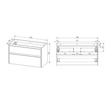 EBS Duomo Skříňka a keramické umyvadlo Slim 101 cm (3)