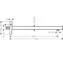 Hansgrohe Příslušenství Sprchové rameno 39 cm (1)