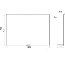 Emco Asis Pure LED nástěnná zrcadlová skříňka 1000 mm (1)