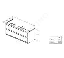 Ideal Standard Connect Air Skříňka pod dvojumyvadlo 120 cm (1)