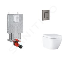 Grohe Uniset Set předstěnové instalace, klozetu, sedátka SoftClose a tlačítka Skate Cosmopolitan, Triple Vortex, kartáčovaný Hard Graphite Grohe Uniset Set předstěnové instalace, klozetu, sedátka SoftClose a tlačítka Skate Cosmopolitan, Triple Vortex, kartáčovaný Hard Graphite
