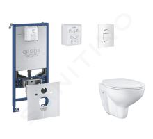 Grohe Rapid SLX Set předstěnové instalace, klozetu, sedátka SoftClose a tlačítka Arena Cosmopolitan, alpská bílá