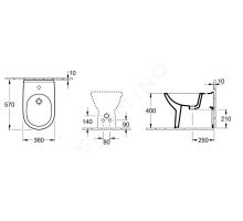 Villeroy & Boch O.novo Stojící bidet 360x560x400 mm (1)